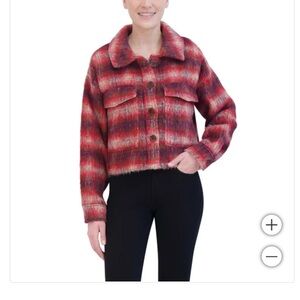 VIGOSS  NWT Ladies Brushed Plaid Crop Jacket Large